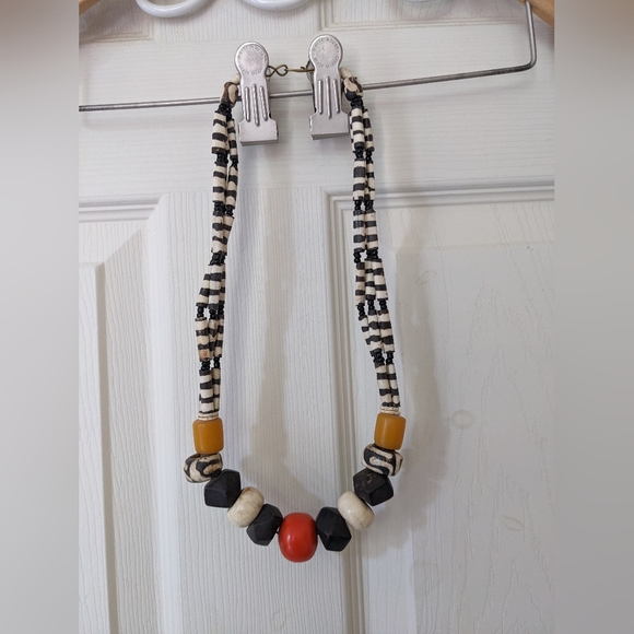 Jewelry - African beaded zebra necklace